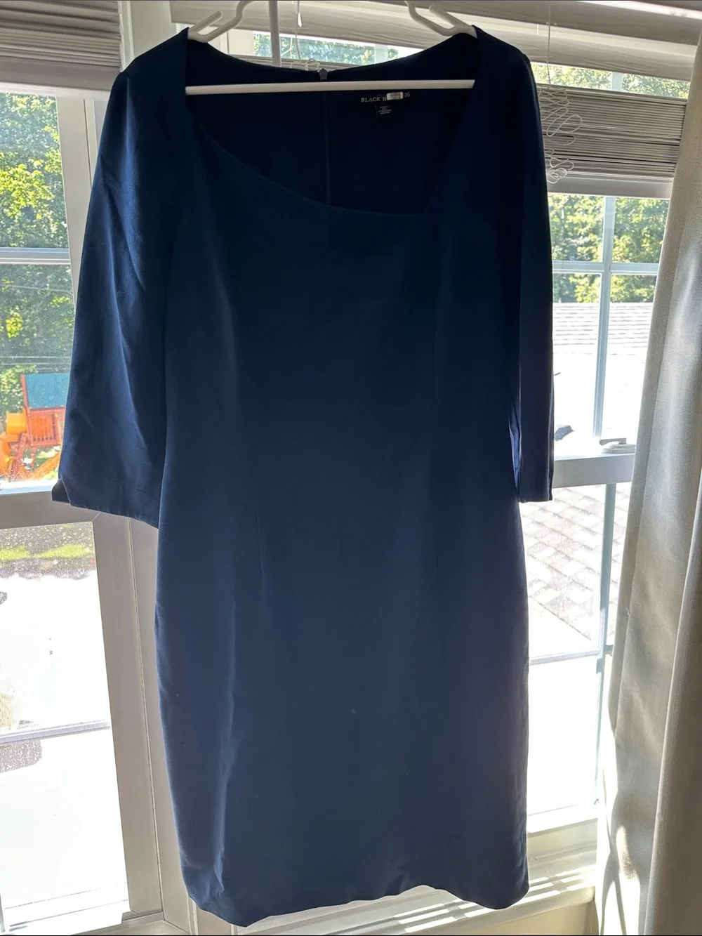 Black Halo Asymmetrical Neckline, Size 16